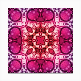 Bright Red Watercolor Flower Pattern 1 Canvas Print