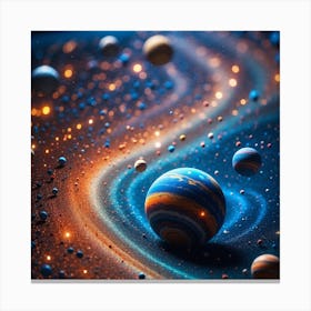 Nebula And Planets Canvas Print