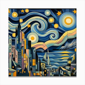 Starry Night Sky: Celestial Wall Art Canvas Print