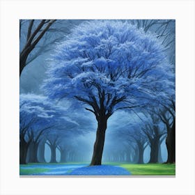 Blue Trees In The Forest Canvas Print