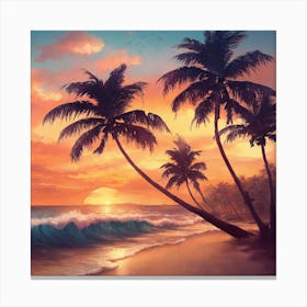 Hawaiian Beach Sunset Canvas Print