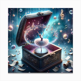 Music Box With Ballerina Canvas Print