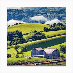 Farm In The Countryside Canvas Print