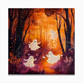 Ghosts In The Woods Halloween 1 Canvas Print