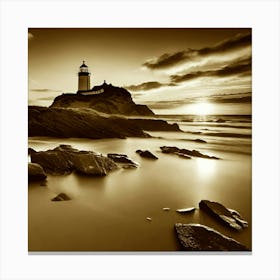 Lighthouse At Sunset 61 Canvas Print