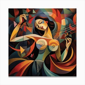 Woman Playing Music Canvas Print