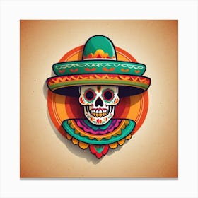Day Of The Dead Skull 137 Canvas Print