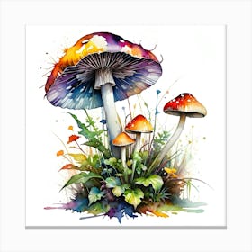 Mushrooms And Flowers 1 Canvas Print