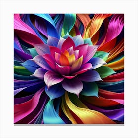 Colorful Lotus Flower Canvas Print