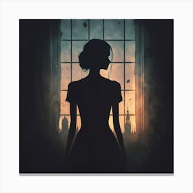 Silhouette Of A Woman 3 Canvas Print