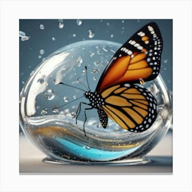 Butterfly In A Glass Canvas Print