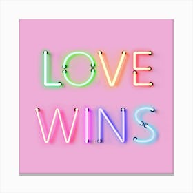 Love Wins Neon Sign Canvas Print