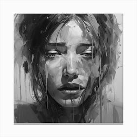 Black & White woman's face Canvas Print