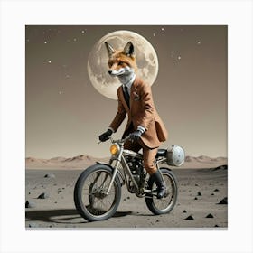 Fox On A Bike Canvas Print