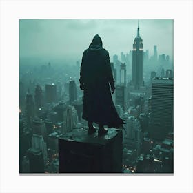 Man On Top Of A Building 2 Canvas Print