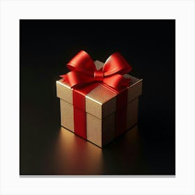 Gift Box With Red Ribbon 2 Canvas Print