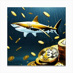 Shark With Bitcoins Canvas Print