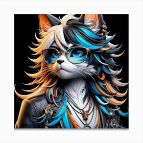 Cat With Glasses 9 Canvas Print