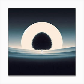 Tree In The Moonlight Canvas Print