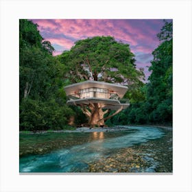 Tree House In The Jungle 1 Canvas Print