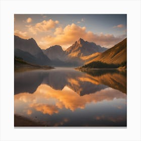 The Sun Going Down t in the Mountains Canvas Print