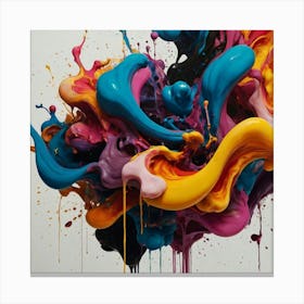 Colorful Paint Splash Canvas Print