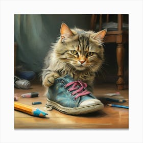 Cat In Sneakers 2 Canvas Print