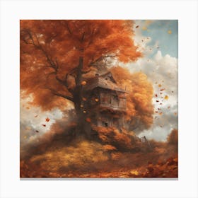 House In Autumn Canvas Print