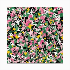 Pink And Green Triangles Canvas Print
