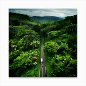 Aerial Road In The Rain Forest Canvas Print