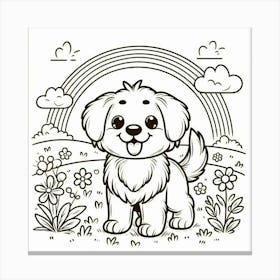 Line Art lovely dog 1 Canvas Print