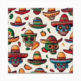 Mexican Skulls 4 Canvas Print
