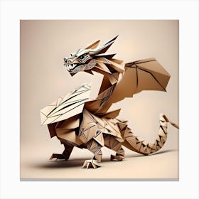 Enhanced Origami Dragon Canvas Print