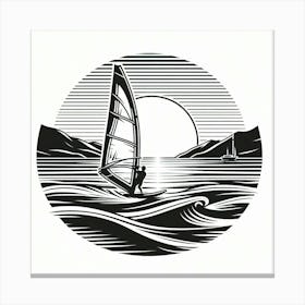 Line Art windsurfing 1 Canvas Print