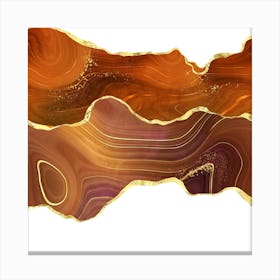 Orange Gold Glitter Agate Texture 05 1 Canvas Print