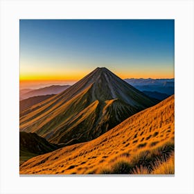 Sunrise Over A Mountain Canvas Print