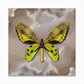 Mechanical Butterfly The Tithonus Birdwing Ornithoptera Tithonus On A Beige Background Canvas Print