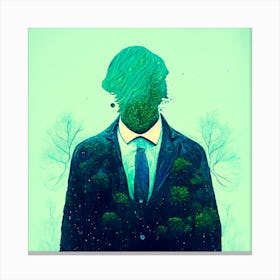 Man With Trees On His Head 1 Canvas Print