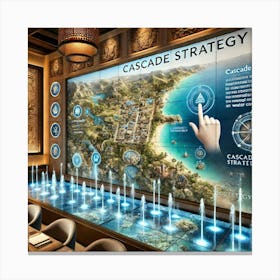 A Cascade Strategy Wall In A Unique Restaurant, Fe Canvas Print