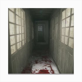 Hallway With Blood 1 Canvas Print