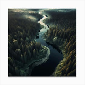 River In The Forest 5 Canvas Print