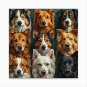 Portrait Of Dogs Canvas Print