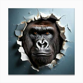 Firefly Intense Gorilla Face Emerging From Ripped Paper 11546 (2) Canvas Print