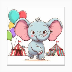 Elephant At Circus Canvas Print