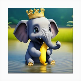 Elephant With A Crown 1 Canvas Print