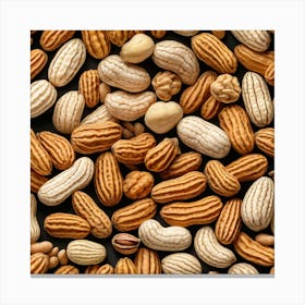 Peanuts On A Black Background 4 Canvas Print