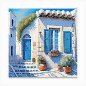 Santorini House Canvas Print