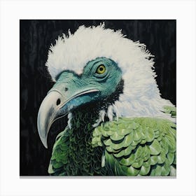 Ohara Koson Inspired Bird Painting Vulture 1 Square Canvas Print