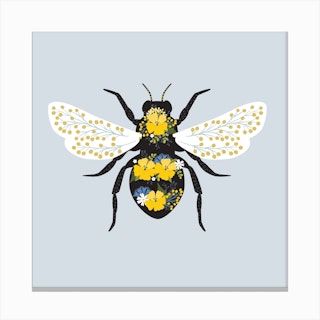 Floral Bee Canvas Print