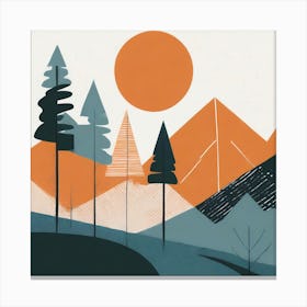Abstract Mountains and Forest Canvas Print